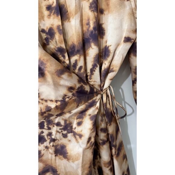 Nanushka Brown Tie Dye Bisso Dress Size Medium $550 - Picture 7 of 9